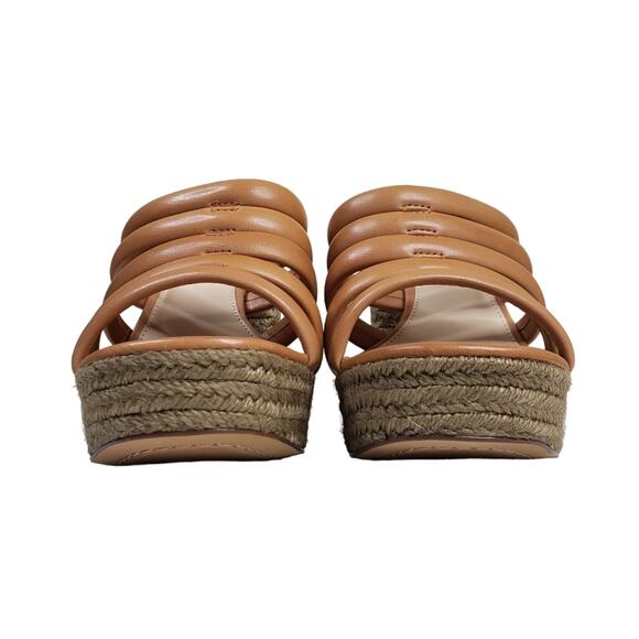 VINCE CAMUTO Womens 9 Patrest Leather Platform Sandal in Light Cognac NEW - Picture 3 of 11